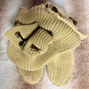 BearPaw Tan Knit Ankle Boots